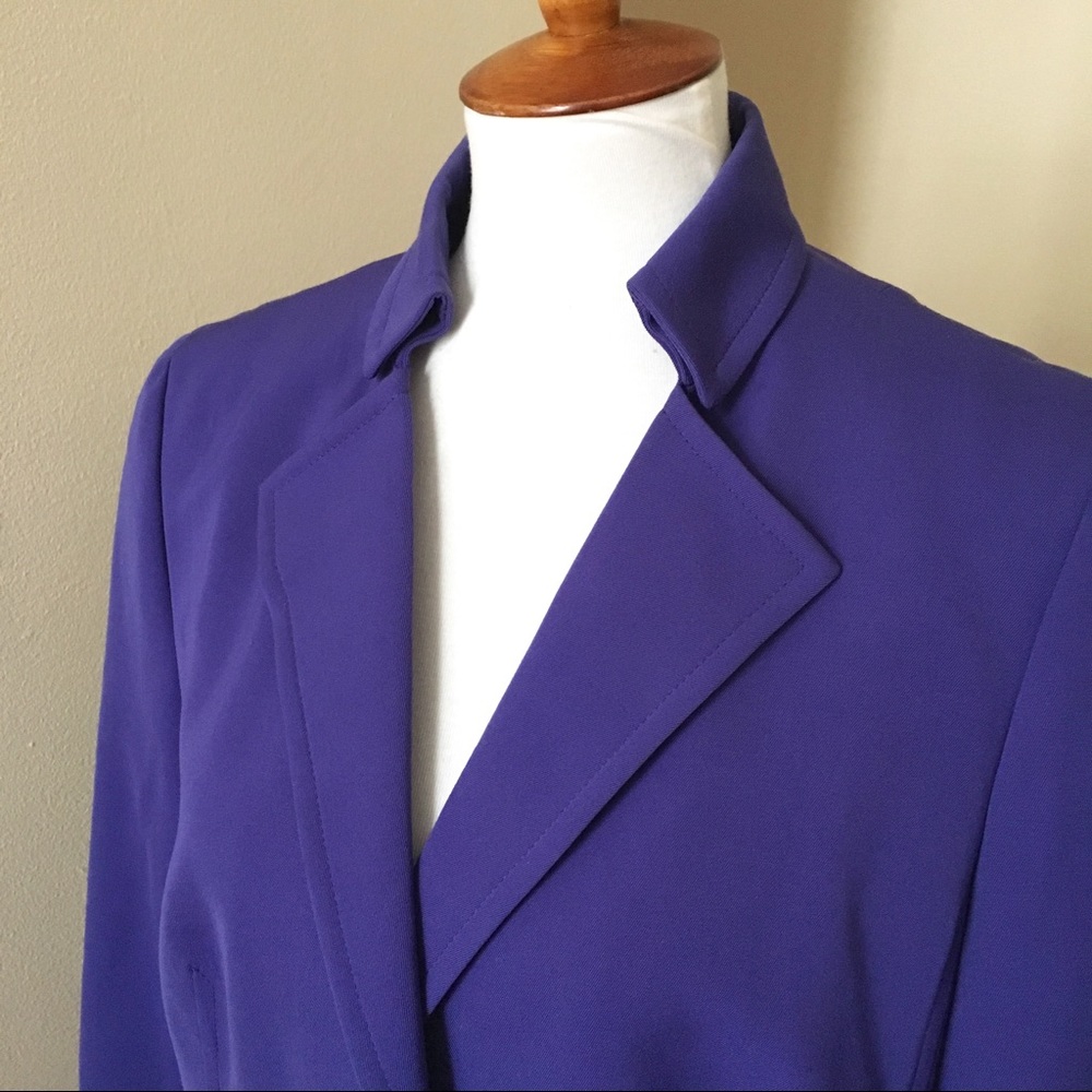 Akris Punto Notch Collar Jacket Blazer Violet 12 - Picture 7 of 8